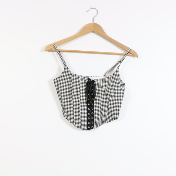 *Garage Alice Lace Up Black and White Bustier NWT - Picture 6 of 10